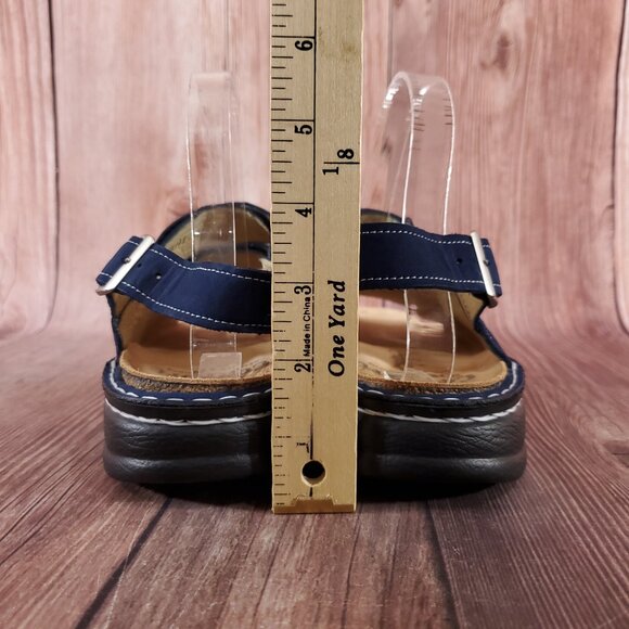 Finn Comfort Sylt Womens Size 41 US 10-10.5 Atoll Navy Blue Leather Sandals - Picture 14 of 16